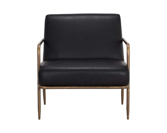 Sunpan - Lathan Lounge Chair - Charcoal Black Leather - 111357 veiw 2
