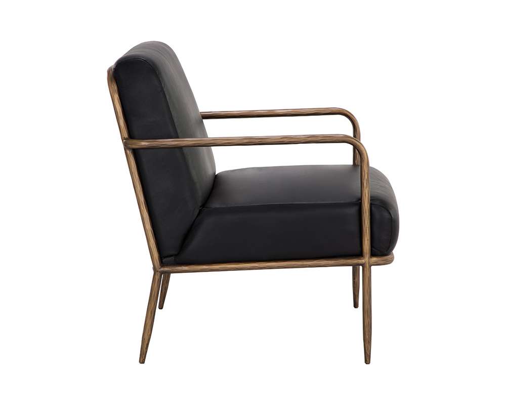 Sunpan - Lathan Lounge Chair - Charcoal Black Leather - 111357 veiw 3