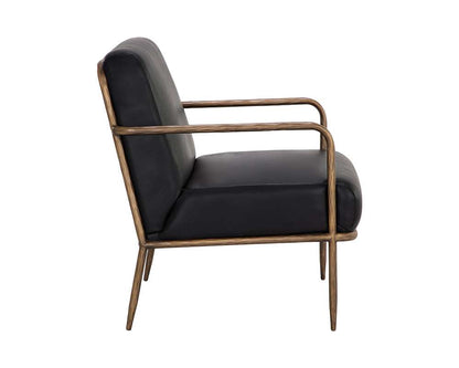 Sunpan - Lathan Lounge Chair - Charcoal Black Leather - 111357 veiw 3