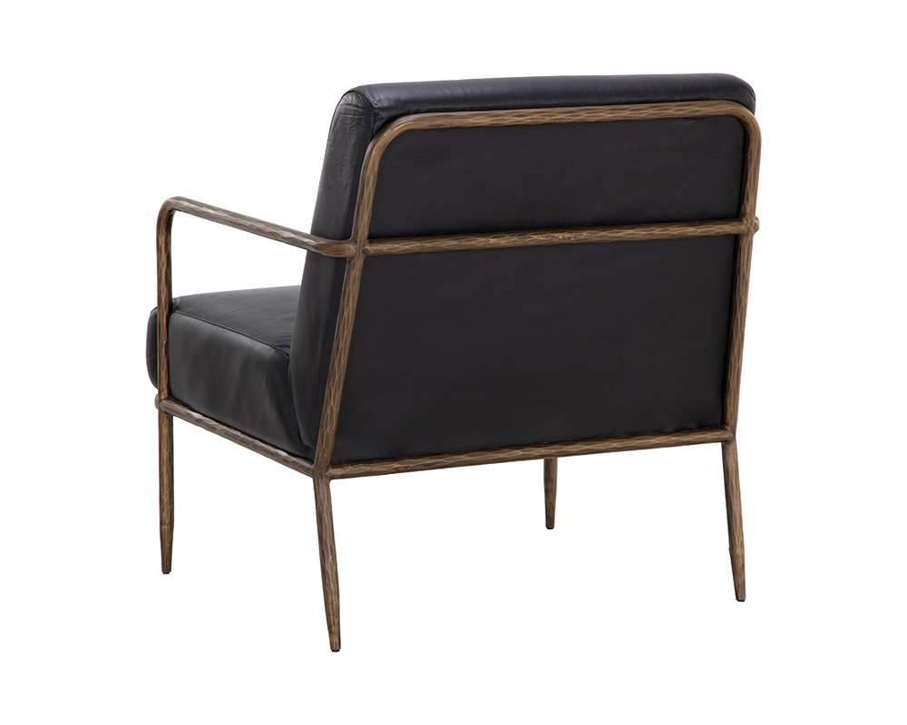 Sunpan - Lathan Lounge Chair - Charcoal Black Leather - 111357 veiw 4