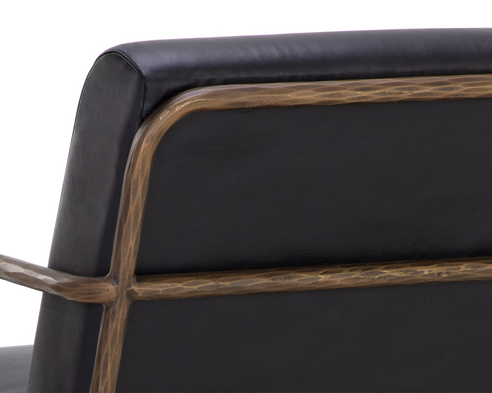 Sunpan - Lathan Lounge Chair - Charcoal Black Leather - 111357 view 5
