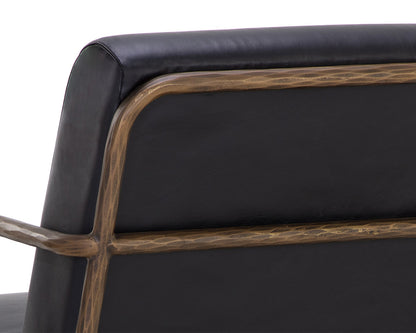 Sunpan - Lathan Lounge Chair - Charcoal Black Leather - 111357 view 5