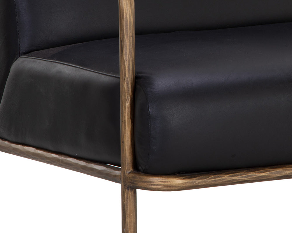 Sunpan - Lathan Lounge Chair - Charcoal Black Leather - 111357 view 6