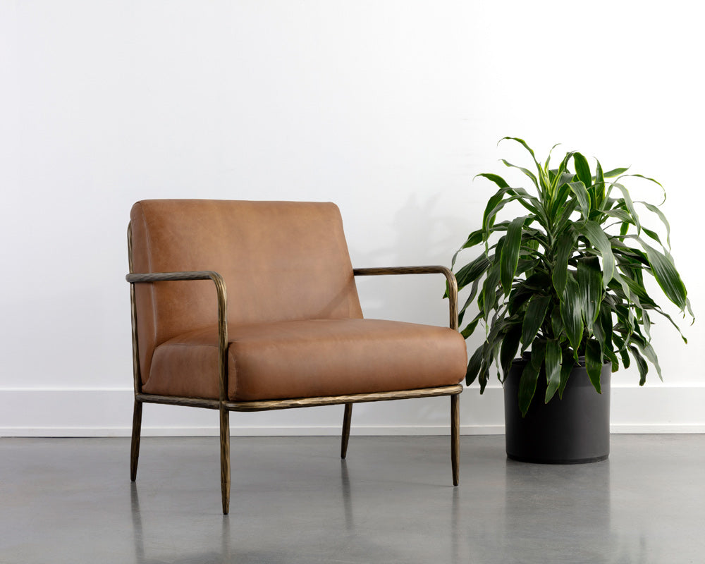 Sunpan - Lathan Lounge Chair - Tan Leather - 111358 view 5