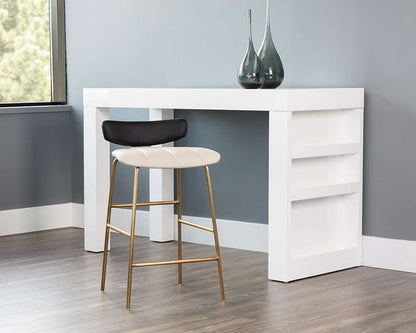 Sunpan - Ikon Lorelei Counter Stool - Dillon Cream / Dillon Black - 106019 veiw 4