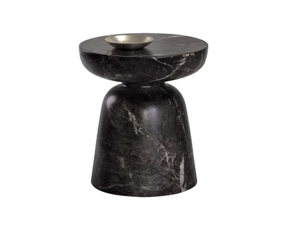 Sunpan - MIXT Lucida End Table - Marble Look - Black - 105011 veiw 1