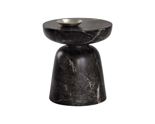 Sunpan - MIXT Lucida End Table - Marble Look - Black - 105011 veiw 1