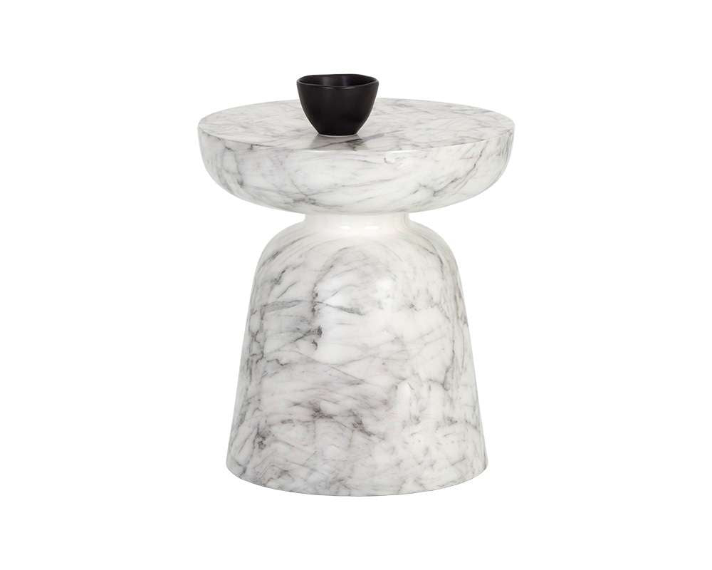 Sunpan - MIXT Lucida End Table - Marble Look - White - 106283 veiw 1