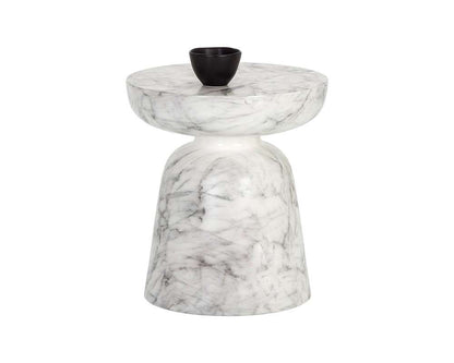 Sunpan - MIXT Lucida End Table - Marble Look - White - 106283 veiw 1