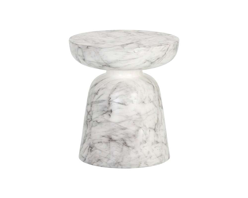 Sunpan - MIXT Lucida End Table - Marble Look - White - 106283 veiw 3