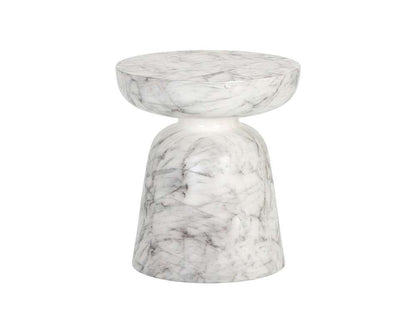 Sunpan - MIXT Lucida End Table - Marble Look - White - 106283 veiw 3