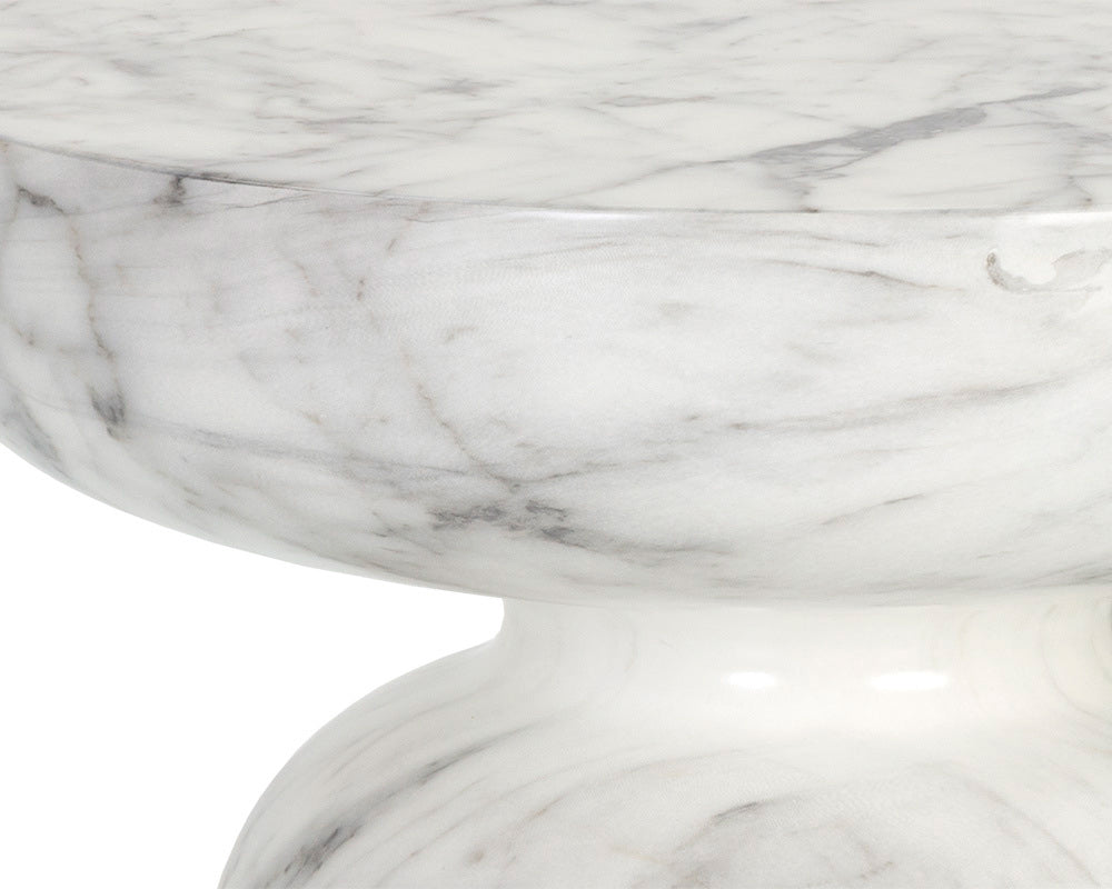 Sunpan - MIXT Lucida End Table - Marble Look - White - 106283 view 5