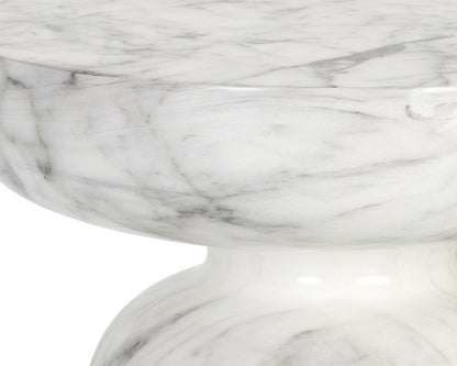 Sunpan - MIXT Lucida End Table - Marble Look - White - 106283 view 5