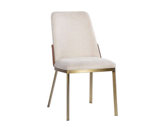 Sunpan - Marie Dining Chair - Belfast Oatmeal / Bravo Cognac (Set Of 2) - 107647 veiw 1