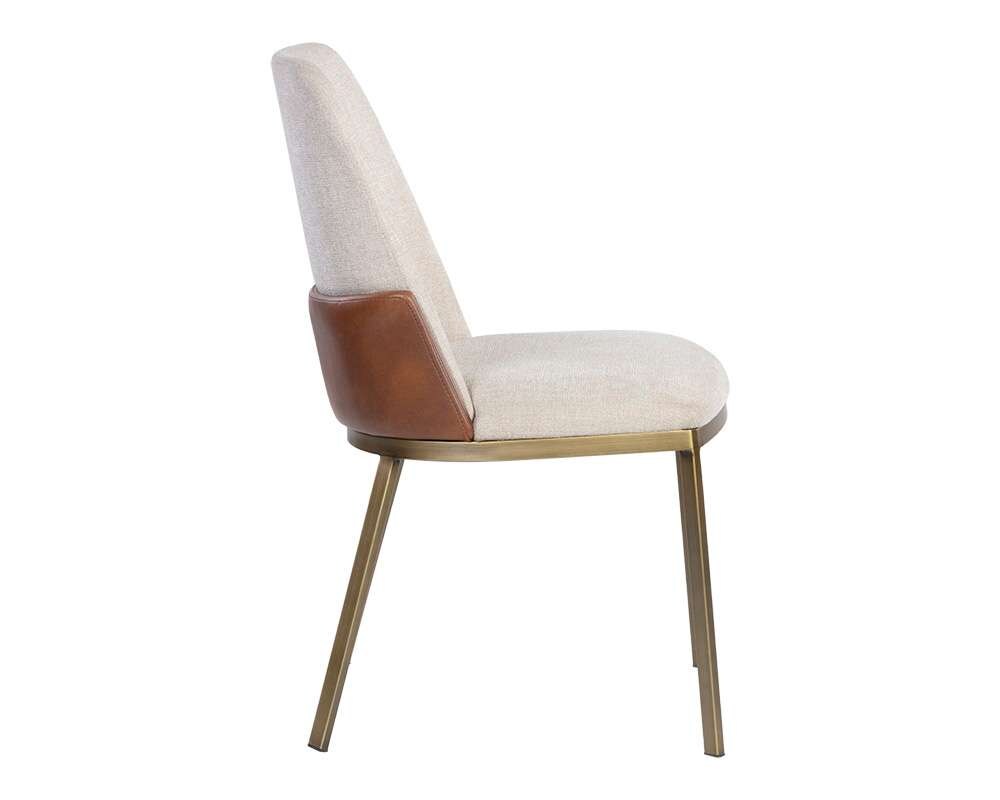Sunpan - Marie Dining Chair - Belfast Oatmeal / Bravo Cognac (Set Of 2) - 107647 veiw 2