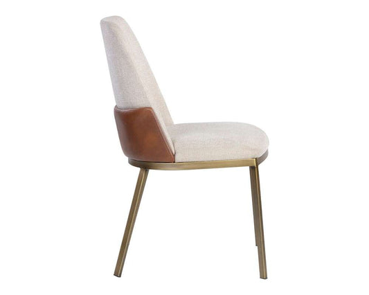 Sunpan - Marie Dining Chair - Belfast Oatmeal / Bravo Cognac (Set Of 2) - 107647 veiw 2