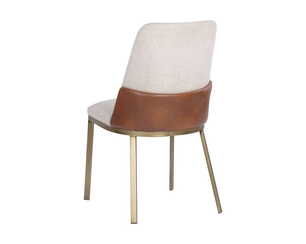 Sunpan - Marie Dining Chair - Belfast Oatmeal / Bravo Cognac (Set Of 2) - 107647 veiw 3