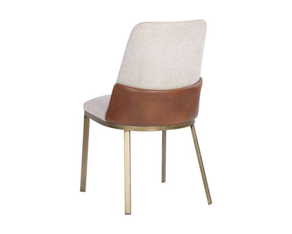 Sunpan - Marie Dining Chair - Belfast Oatmeal / Bravo Cognac (Set Of 2) - 107647 veiw 3