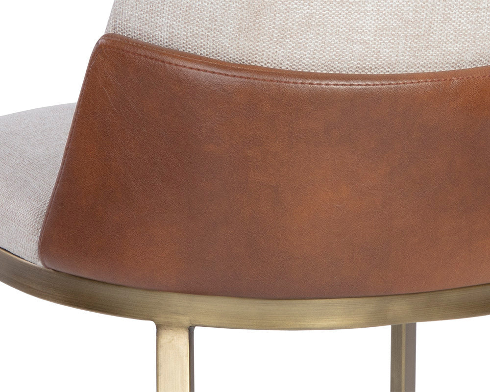 Sunpan - Marie Dining Chair - Belfast Oatmeal / Bravo Cognac (Set Of 2) - 107647 view 5