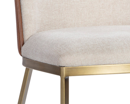 Sunpan - Marie Dining Chair - Belfast Oatmeal / Bravo Cognac (Set Of 2) - 107647 view 7