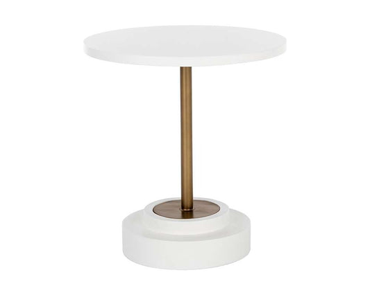 Sunpan - Solterra Marlowe Bistro Table - Antique Brass - White - 27.5in - 108117 veiw 2