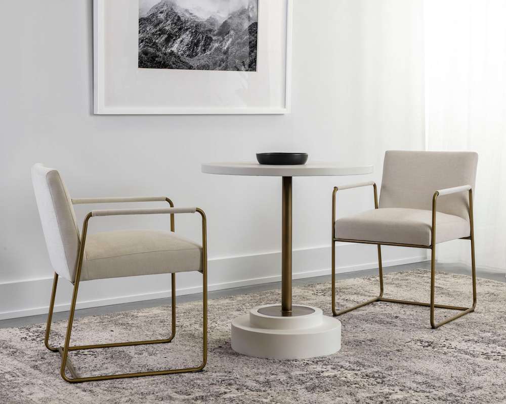 Sunpan - Solterra Marlowe Bistro Table - Antique Brass - White - 27.5in - 108117 veiw 3