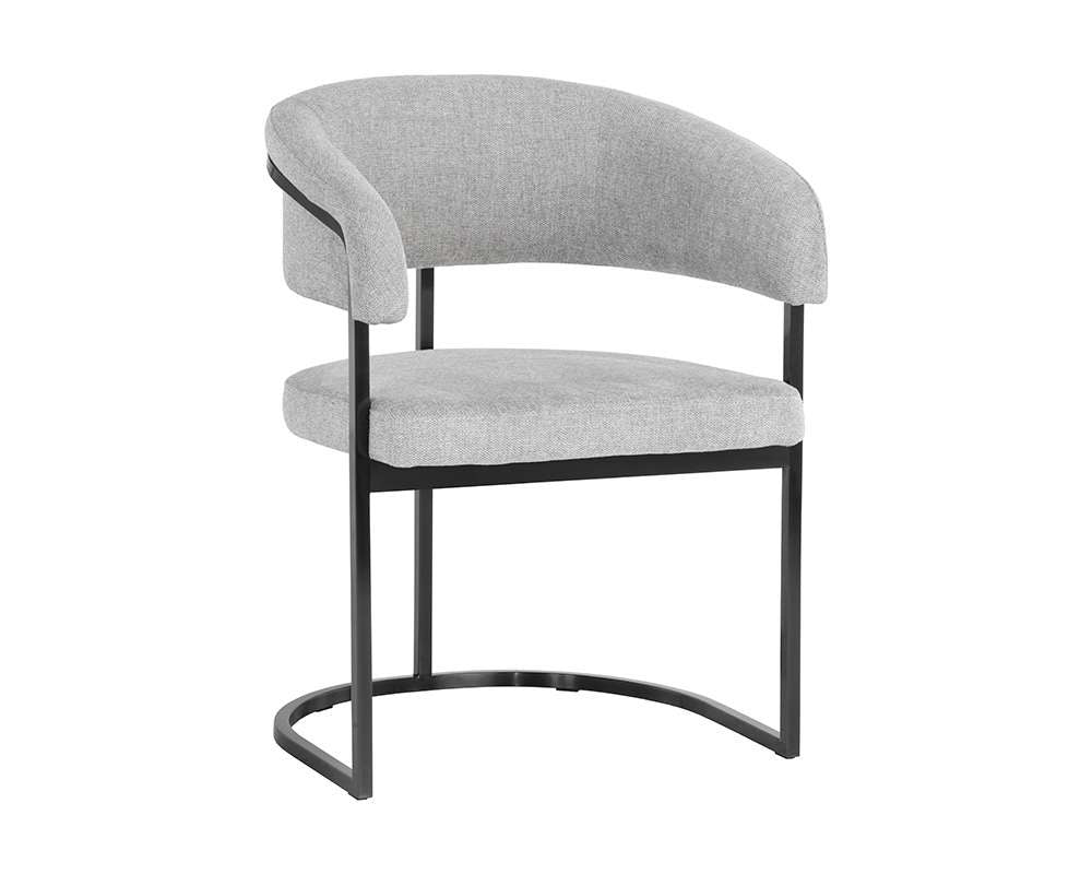 Sunpan - Ikon Marris Dining Armchair - Gunmetal - Belfast Heather Grey - 107885 veiw 1