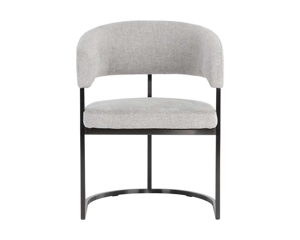 Sunpan - Ikon Marris Dining Armchair - Gunmetal - Belfast Heather Grey - 107885 veiw 2