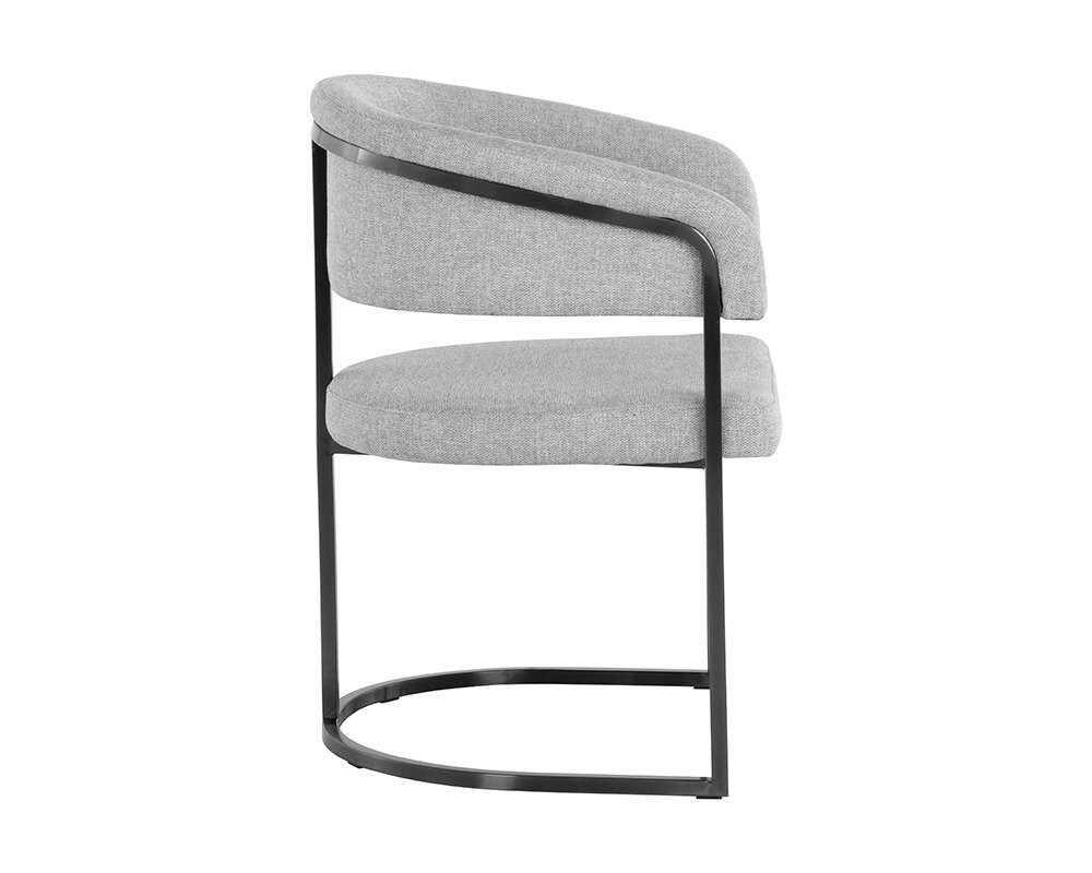 Sunpan - Ikon Marris Dining Armchair - Gunmetal - Belfast Heather Grey - 107885 veiw 3