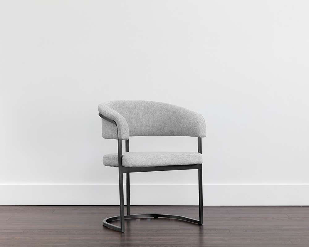 Sunpan - Ikon Marris Dining Armchair - Gunmetal - Belfast Heather Grey - 107885 veiw 5