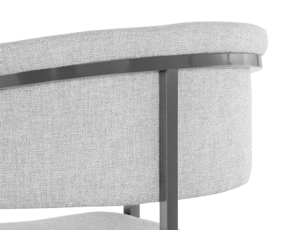 Sunpan - Ikon Marris Dining Armchair - Gunmetal - Belfast Heather Grey - 107885 view 6