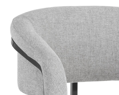 Sunpan - Ikon Marris Dining Armchair - Gunmetal - Belfast Heather Grey - 107885 view 7