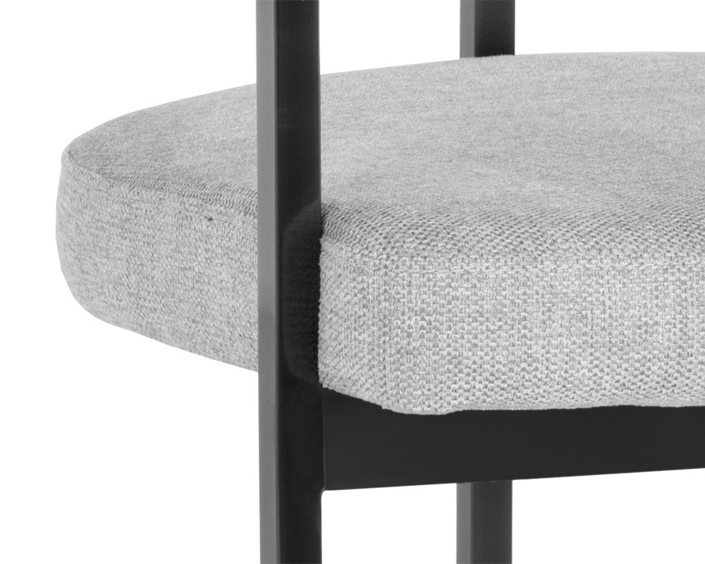 Sunpan - Ikon Marris Dining Armchair - Gunmetal - Belfast Heather Grey - 107885 view 8
