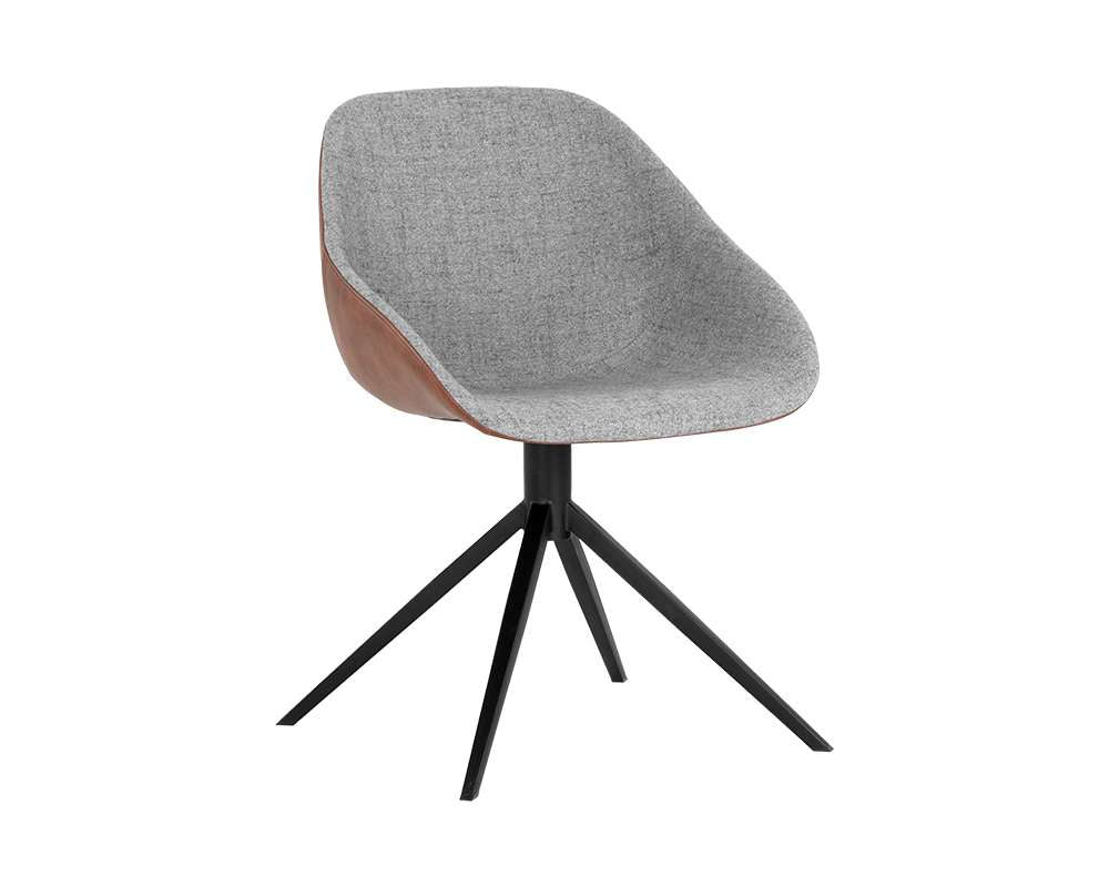 Sunpan - Junction Mccoy Swivel Dining Chair - November Grey / Cinnamon Brown - 107564 veiw 1