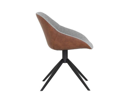 Sunpan - Junction Mccoy Swivel Dining Chair - November Grey / Cinnamon Brown - 107564 veiw 3