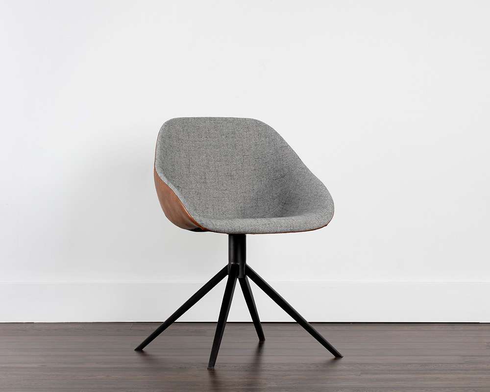 Sunpan - Junction Mccoy Swivel Dining Chair - November Grey / Cinnamon Brown - 107564 veiw 5