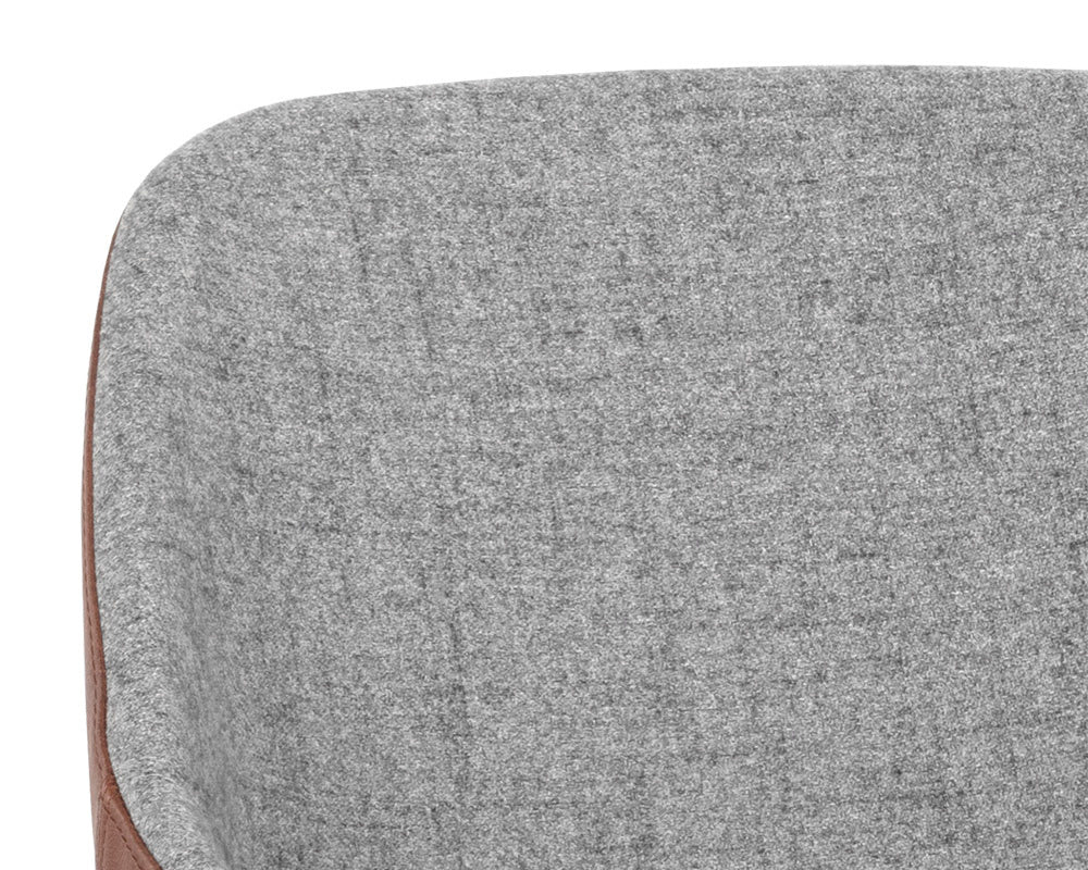 Sunpan - Junction Mccoy Swivel Dining Chair - November Grey / Cinnamon Brown - 107564 view 6