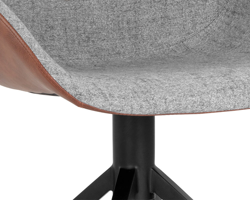 Sunpan - Junction Mccoy Swivel Dining Chair - November Grey / Cinnamon Brown - 107564 view 7