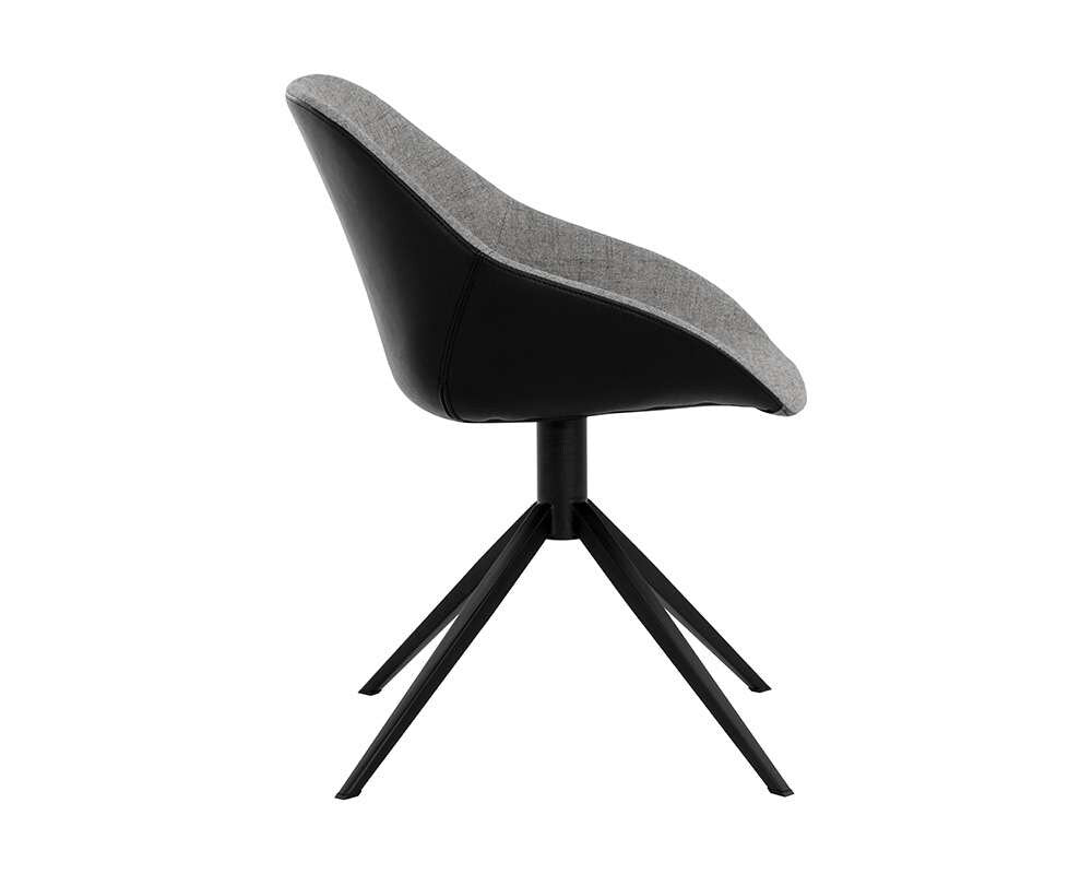 Sunpan - Junction Mccoy Swivel Dining Chair - November Grey / Nightfall Black - 108011 veiw 3