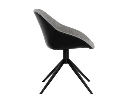 Sunpan - Junction Mccoy Swivel Dining Chair - November Grey / Nightfall Black - 108011 veiw 3