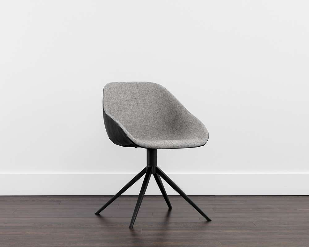 Sunpan - Junction Mccoy Swivel Dining Chair - November Grey / Nightfall Black - 108011 veiw 5