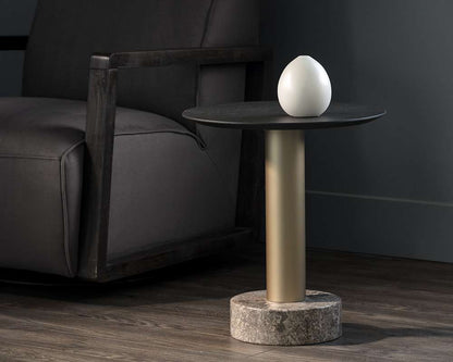Sunpan - Artezia Monaco End Table - Gold - Grey Marble / Charcoal Grey - 104629 veiw 3