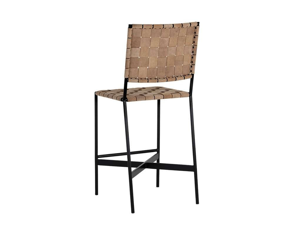 Sunpan - Omari Counter Stool - Suede Light Tan Leather - 107067 veiw 3