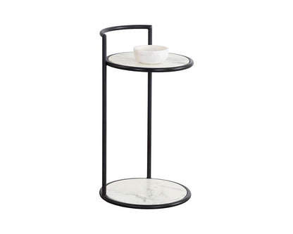 Sunpan - Parga End Table - Black - Marble Look - 111343 veiw 1