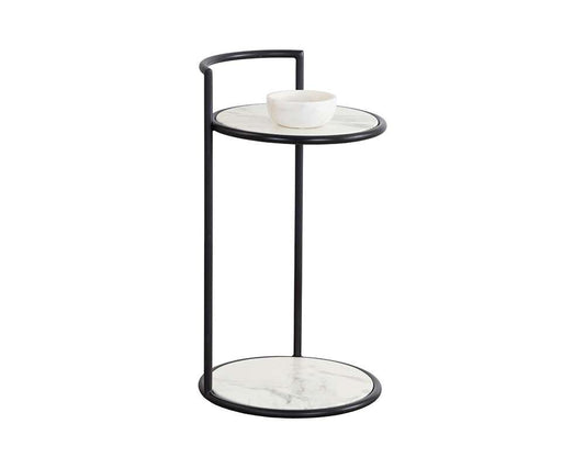 Sunpan - Parga End Table - Black - Marble Look - 111343 veiw 1
