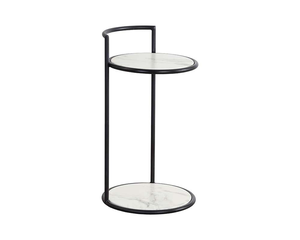 Sunpan - Parga End Table - Black - Marble Look - 111343 veiw 2