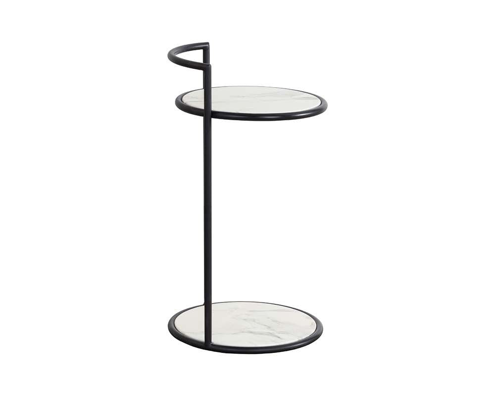 Sunpan - Parga End Table - Black - Marble Look - 111343 veiw 3