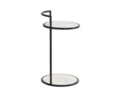 Sunpan - Parga End Table - Black - Marble Look - 111343 veiw 3