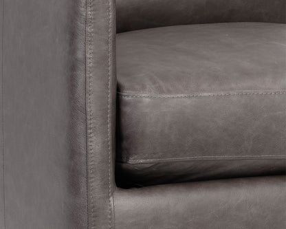 Sunpan - 5West Portman Swivel Lounge Chair - Marseille Concrete Leather - 106484 view 6