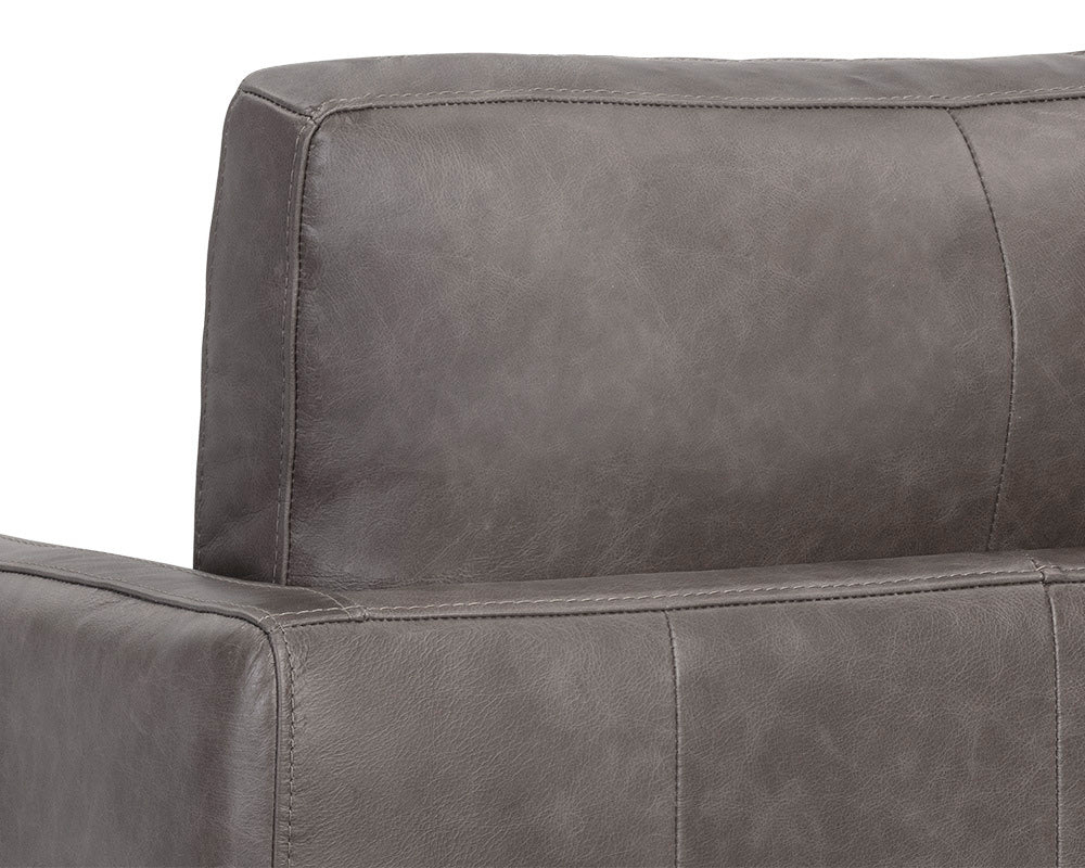 Sunpan - 5West Portman Swivel Lounge Chair - Marseille Concrete Leather - 106484 view 7